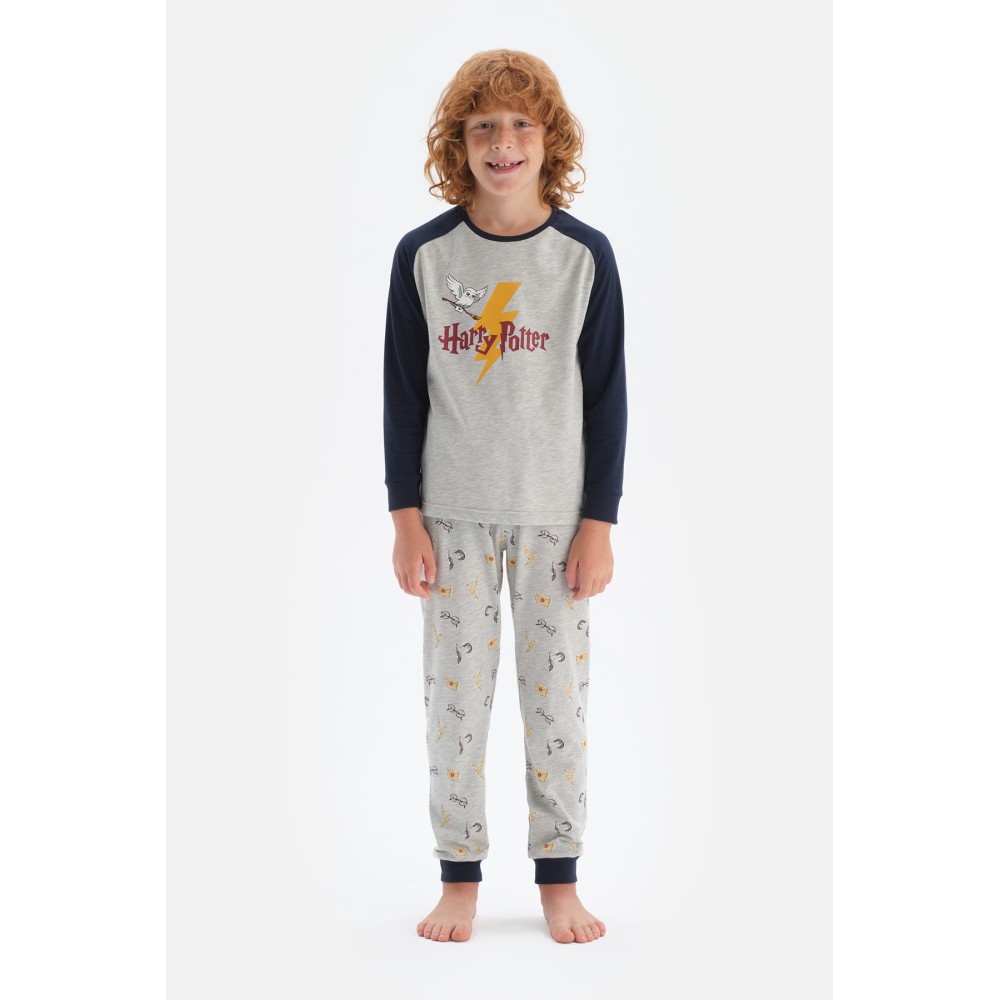 Ensemble De Pyjama a Col Rond Et a Manches