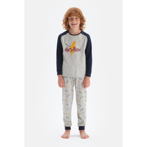 Ensemble De Pyjama a Col Rond Et a Manches