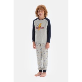 Ensemble De Pyjama a Col Rond Et a Manches