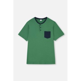 Pyjama En Tricot Demi Plisse Avec Garniture De