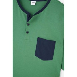 Pyjama En Tricot Demi Plisse Avec Garniture De