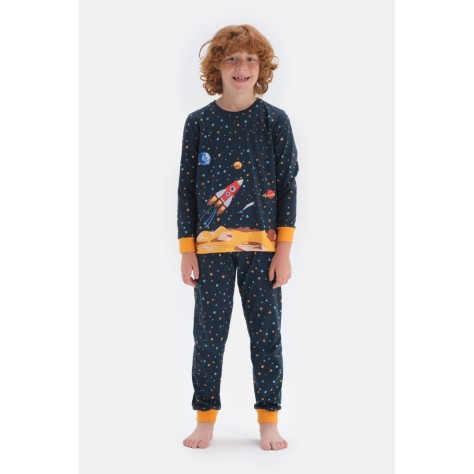 Ensemble De Pyjama a Col Rond Et a Manches