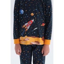 Ensemble De Pyjama a Col Rond Et a Manches