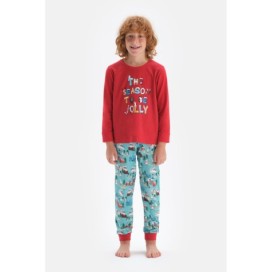 Ensemble De Pyjama En Coton a Manches Longues Et Col