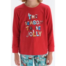 Ensemble De Pyjama En Coton a Manches Longues Et Col