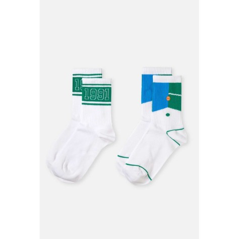 Pack De 2 Chaussettes De Sport a Motif Balle De Tennis 