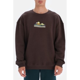 Sweat-Shirt Imprime Montagne Pour