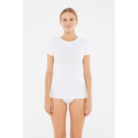 T-Shirt Col En V En Coton Peigne