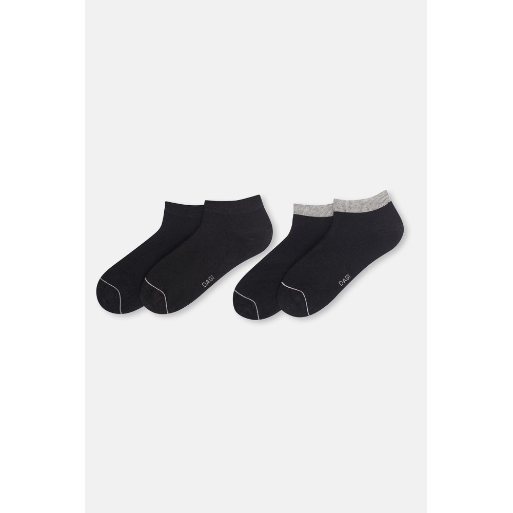 Ec748 Lot De 2 Chaussettes Bottines En Bambou 