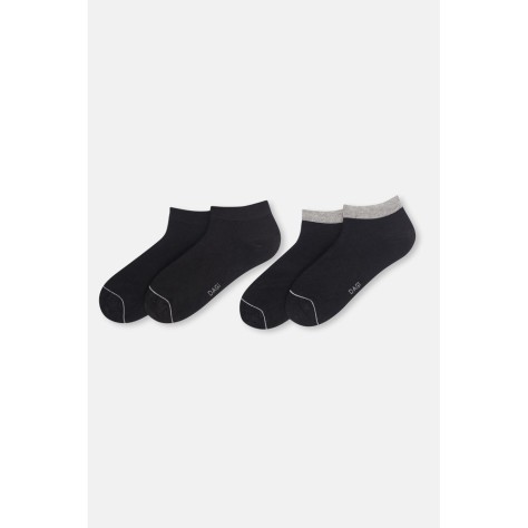 Ec748 Lot De 2 Chaussettes Bottines En Bambou 