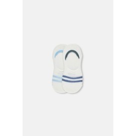 Pack De 2 Chaussettes Invisibles a Rayures Colorees 