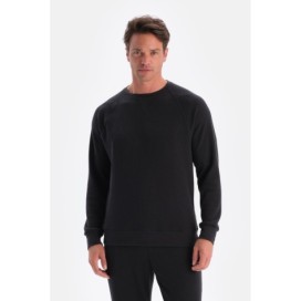 Sweat-Shirt Gaufre a Manches Longues Et Col