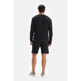 Sweat-Shirt Gaufre a Manches Longues Et Col