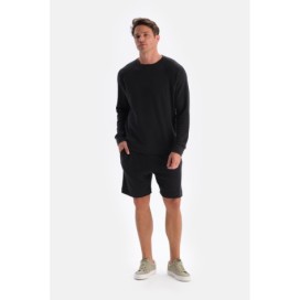 Sweat-Shirt Gaufre a Manches Longues Et Col