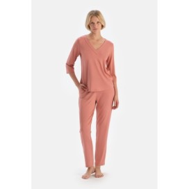 Ensemble De Pyjama T-Shirt Et Pantalon a Manches Longues Et Col En