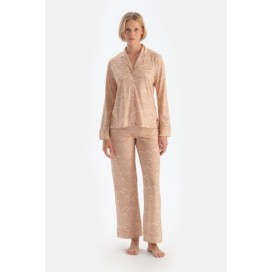 Ensemble De Pyjama Chemise Et Pantalon En Modal Peigne a Motifs