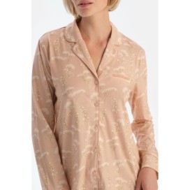 Ensemble De Pyjama Chemise Et Pantalon En Modal Peigne a Motifs