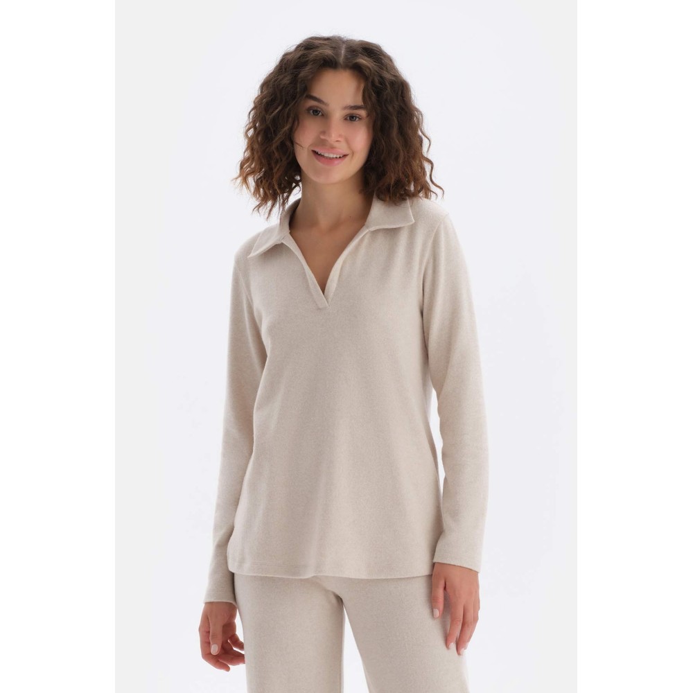 Sweat-Shirt a Manches Longues Et Col