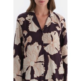 Chemise Tissee Avec Detail Imprime