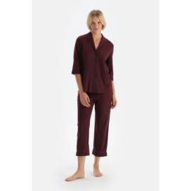 Ensemble De Pyjama Chemise Et Pantalon En Modal Peigne Avec Poche