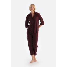 Ensemble De Pyjama Chemise Et Pantalon En Modal Peigne Avec Poche
