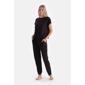 Ensemble De Pyjama T-Shirt Et Pantalon En Modal Peigne a Manches