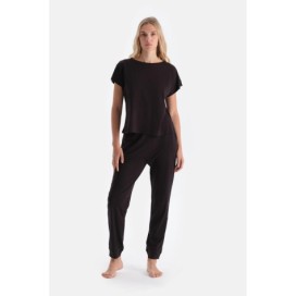 Ensemble De Pyjama T-Shirt Et Pantalon En Modal Peigne a Manches