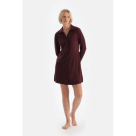 Garette De Nuit a Col Chemise Detaille En