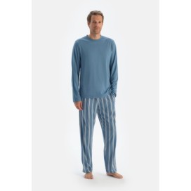 Ensemble De Pyjama T-Shirt Et Pantalon a Manches Longues Et Col