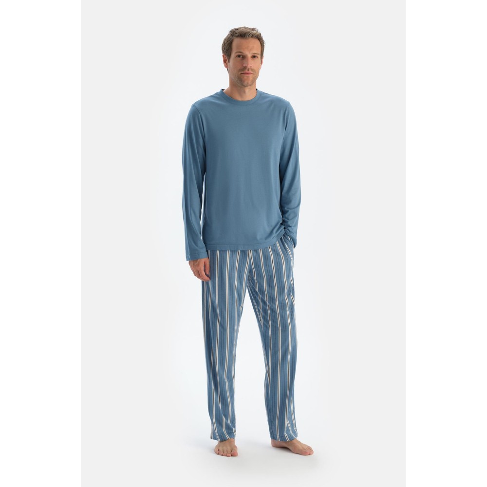 Ensemble De Pyjama T-Shirt Et Pantalon a Manches Longues Et Col