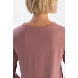 Ensemble De Pyjama Detaille En Dentelle a Col