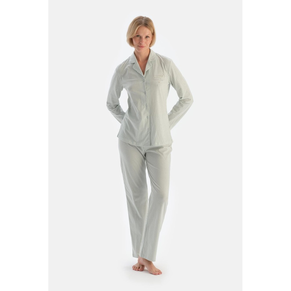 Ensemble De Pyjama Chemise Pantalon a Rayures
