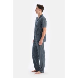 Ensemble De Pyjama Raye a Manches Courtes Et Col
