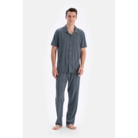 Ensemble De Pyjama Raye a Manches Courtes Et Col