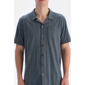 Ensemble De Pyjama Raye a Manches Courtes Et Col