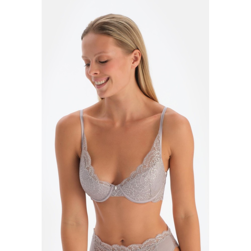 Soutien-Gorge a Armatures Non Rembourre Detaille En Dentelle Et