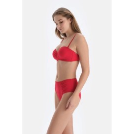 Bas De Bikini Taille Haute Drape Sur Le Côte