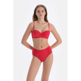 Bas De Bikini Taille Haute Drape Sur Le Côte