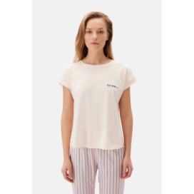 Ensemble Pyjama T-Shirt Pantalon Souligne Col
