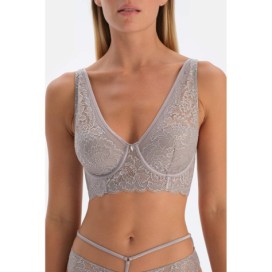 Soutien-Gorge Couvert Non Rembourre Detaille En Dentelle Et
