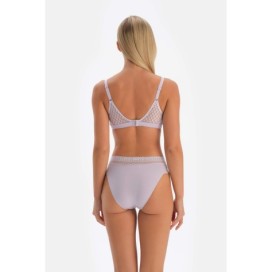 Soutien-Gorge Double Triangle Double Boutonnage Micromodal Avec Detail Dentelle Au