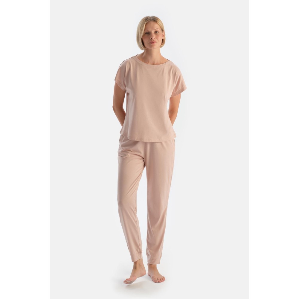 Ensemble De Pyjama T-Shirt Et Pantalon En Modal Peigne a Manches