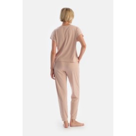 Ensemble De Pyjama T-Shirt Et Pantalon En Modal Peigne a Manches