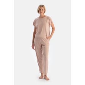Ensemble De Pyjama T-Shirt Et Pantalon En Modal Peigne a Manches