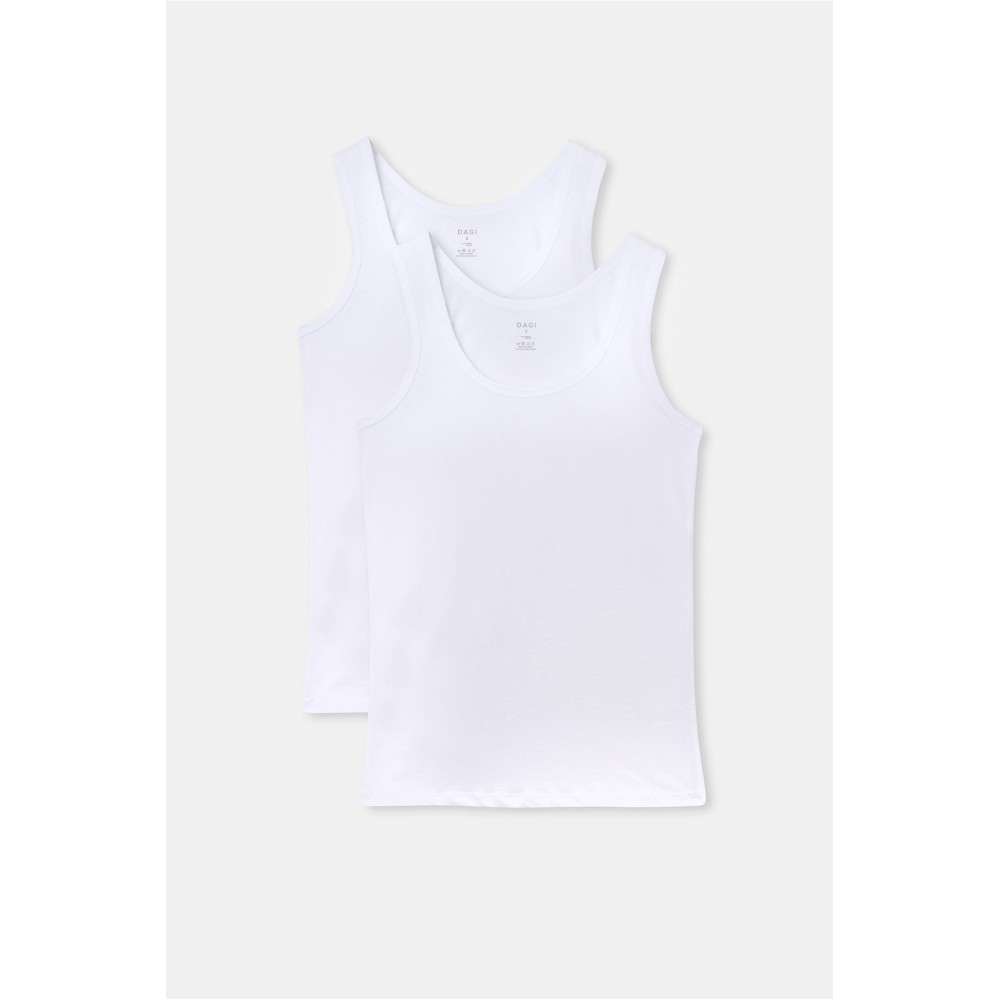 D1010 Debardeur En Coton Peigne a Col Large