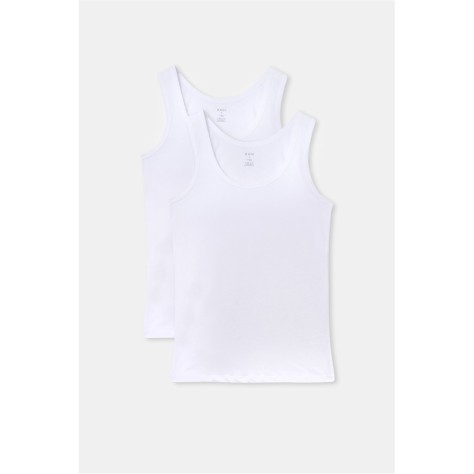 D1010 Debardeur En Coton Peigne a Col Large