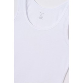 D1010 Debardeur En Coton Peigne a Col Large