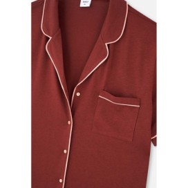 Nuit De Nuit En Tricot Boutonne Sur Le Devant Avec Tuyau