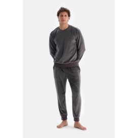 Ensemble De Pyjama T-Sh_rt Et Pantalon a Manches Longues Et Col