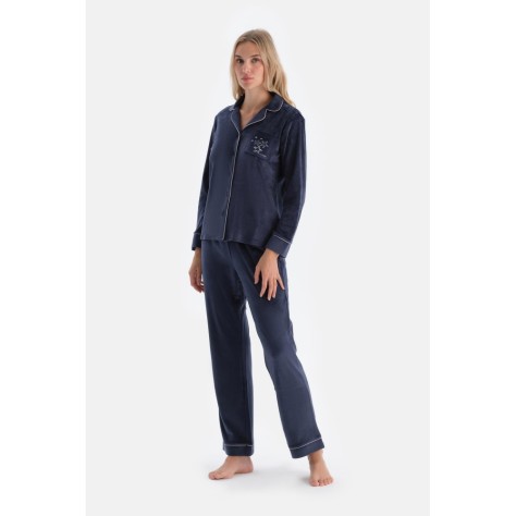 Ensemble De Pyjama Chem_se Pantalon En Velours Deta_lle